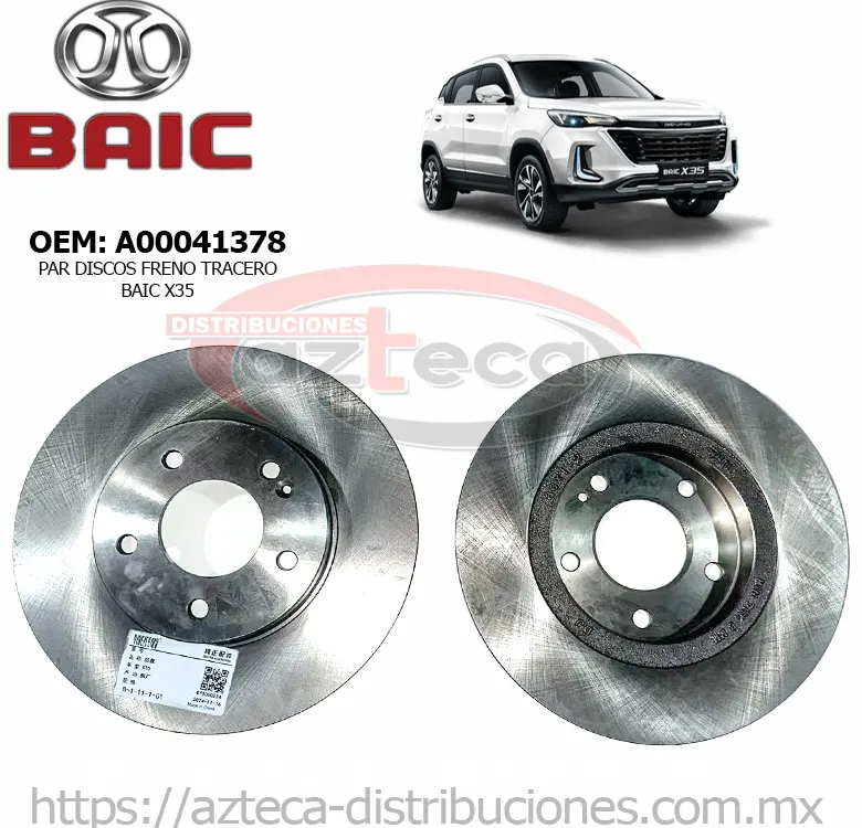Discos Freno Trasero Baic X35
